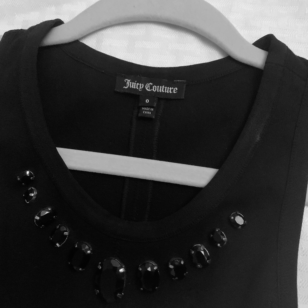 JUICY COUTURE Black Neckline Ponte Dress